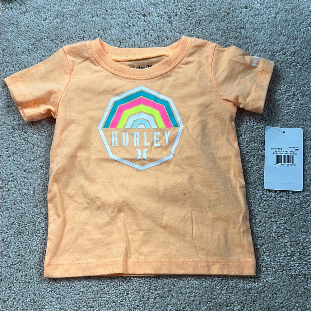 Hurley Kids Orange T-Shirt with Logo